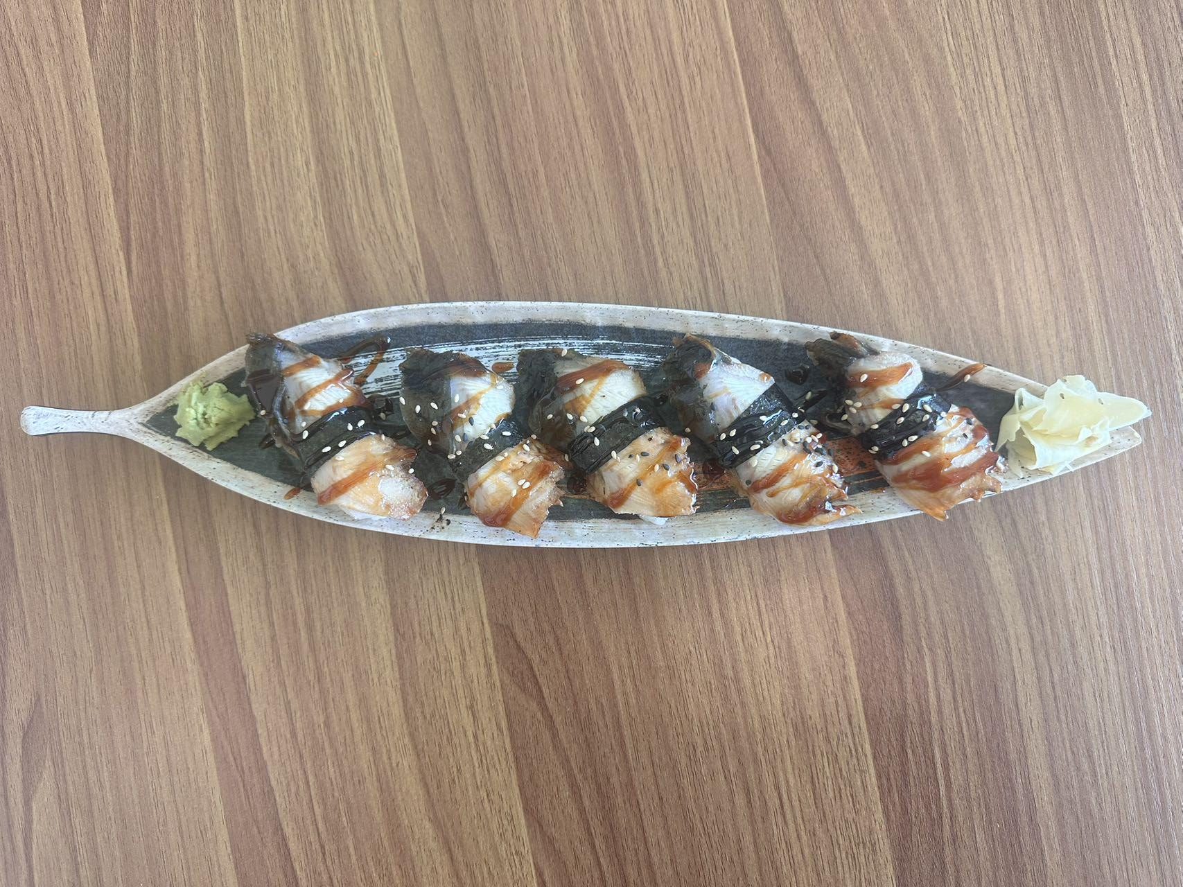 Sushi rolls with grilled eel, sesame seeds and eel sauce at No.1 Asian Cuisine Restaurant in Eagle Mountain