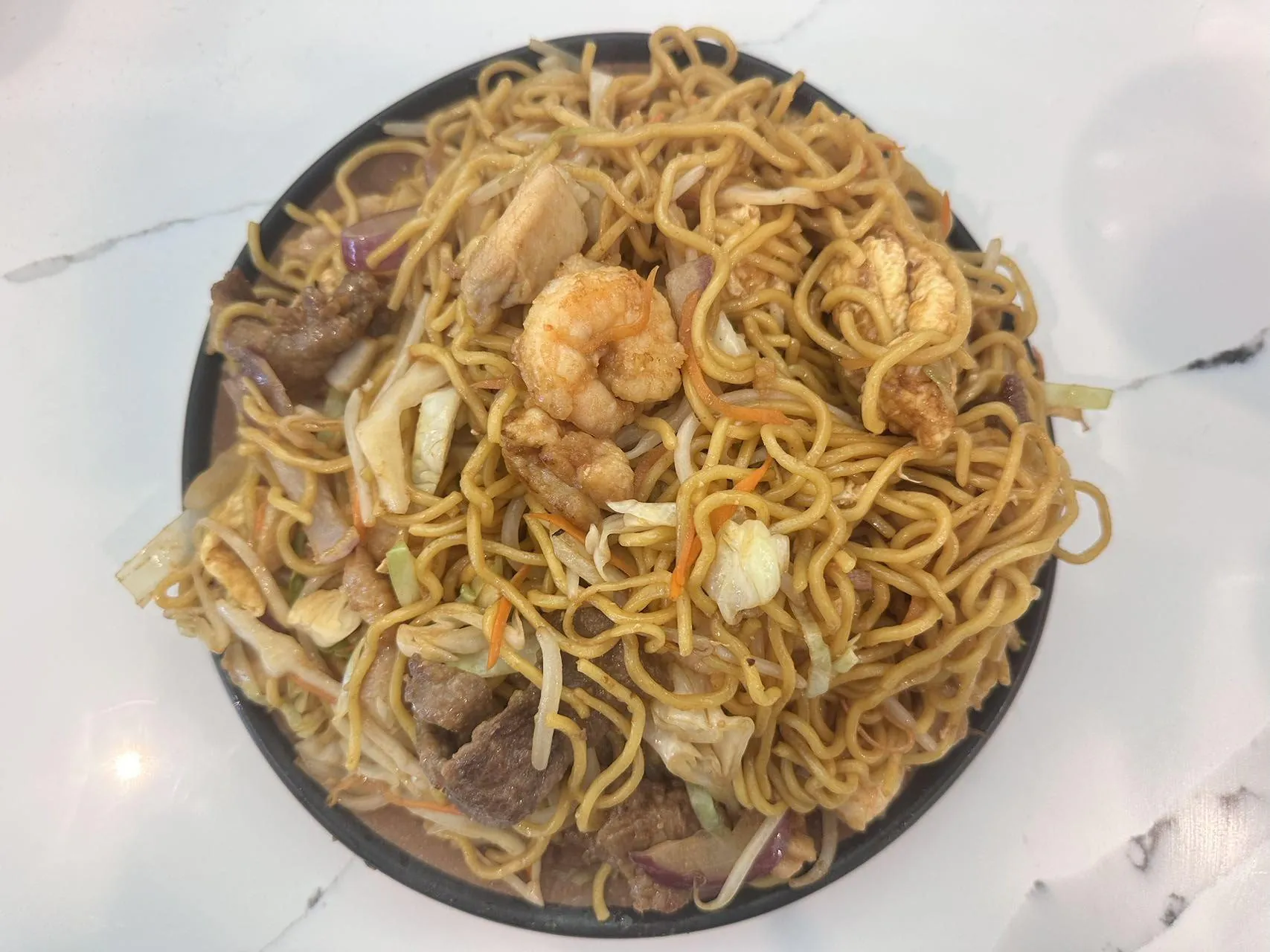 House-style fried noodles with shrimp, beef and veggies at No.1 Asian Cuisine Restaurant in Eagle Mountain