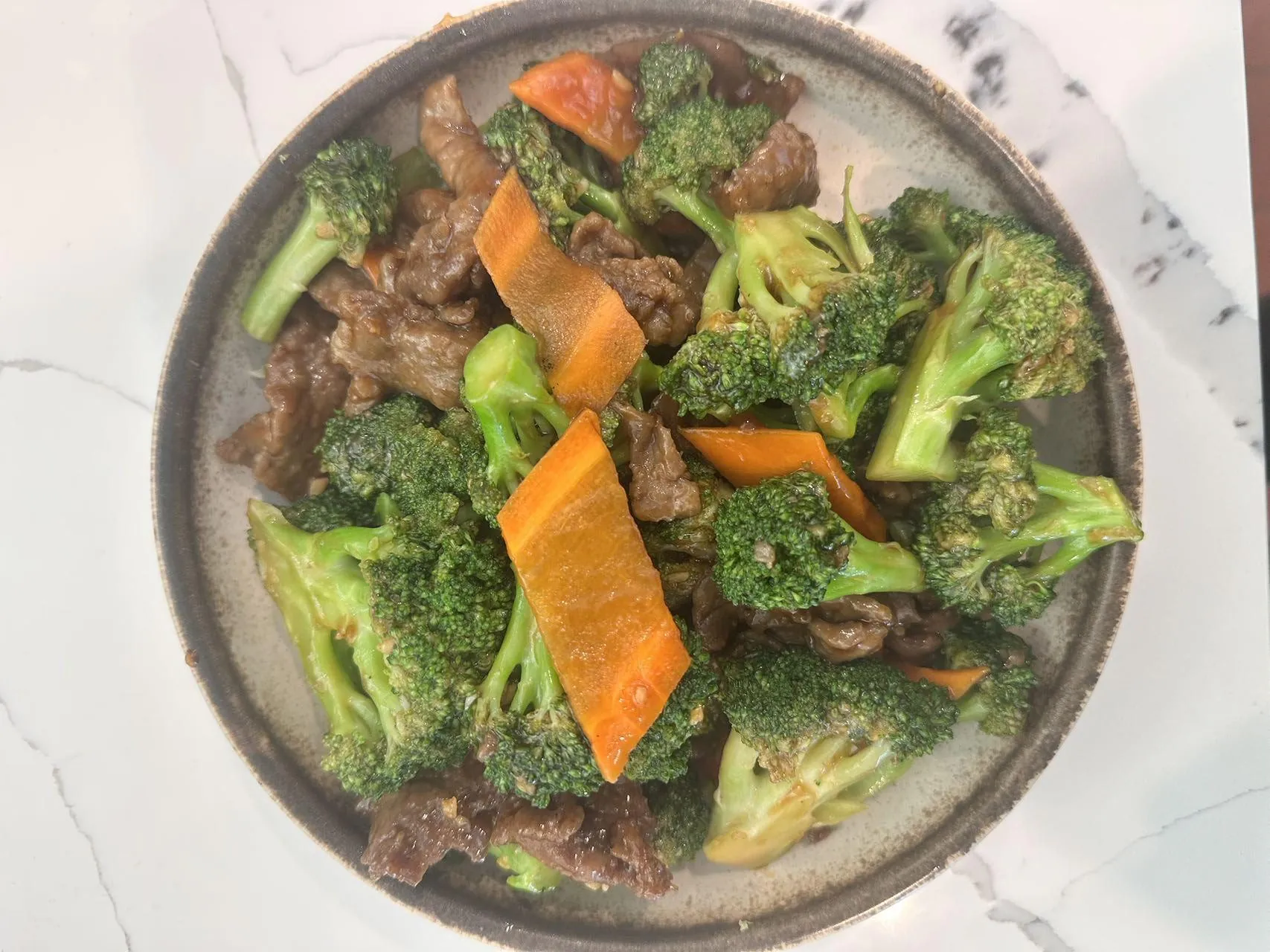 Tender beef stir-fried with fresh kale and carrots at No.1 Asian Cuisine Restaurant in Eagle Mountain