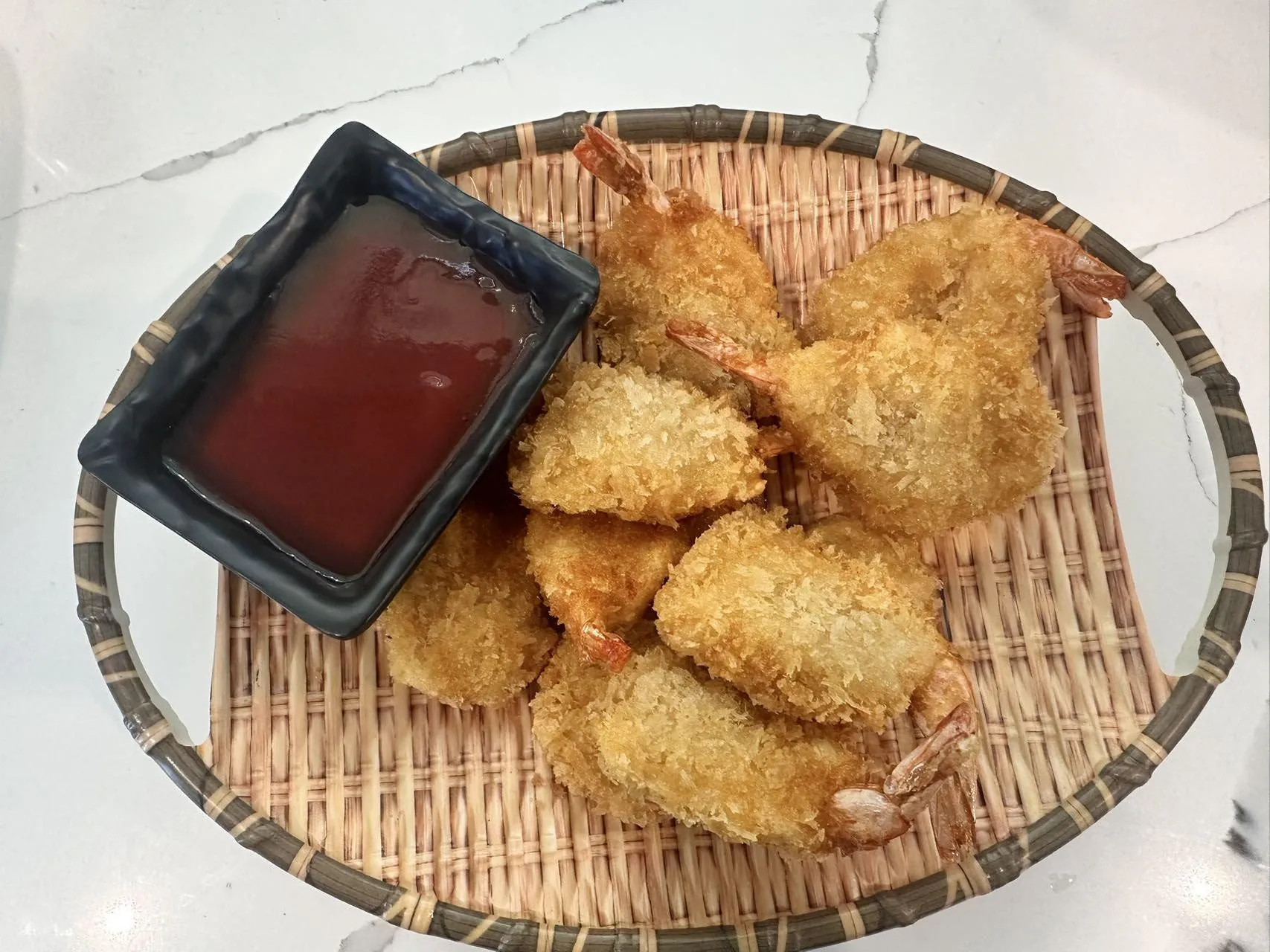 Crispy breaded shrimp served with sweet sauce at No.1 Asian Cuisine Restaurant in Eagle Mountain